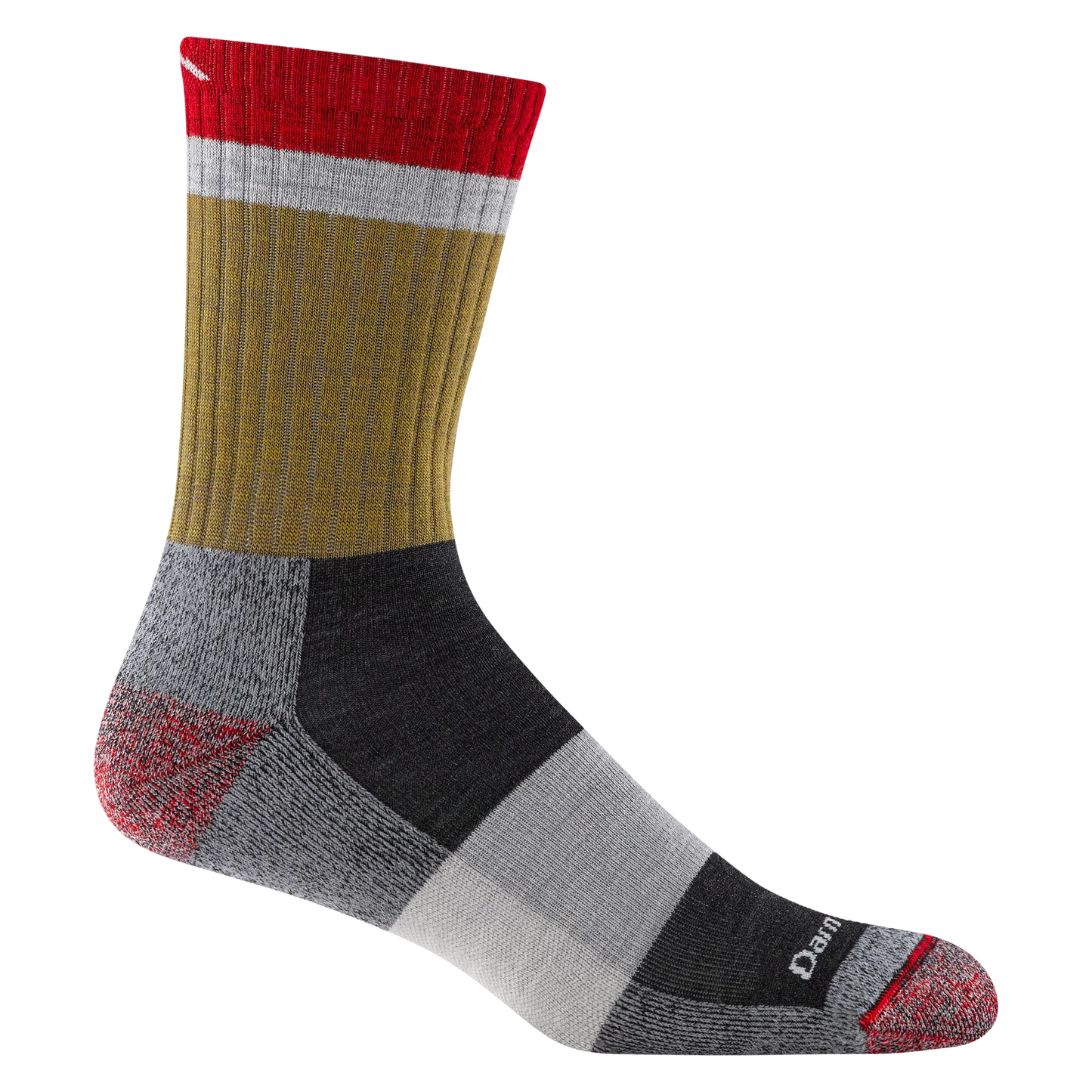 Darn Tough Men's Heady Stripe Micro Crew Lightweight With Cushion - Ash