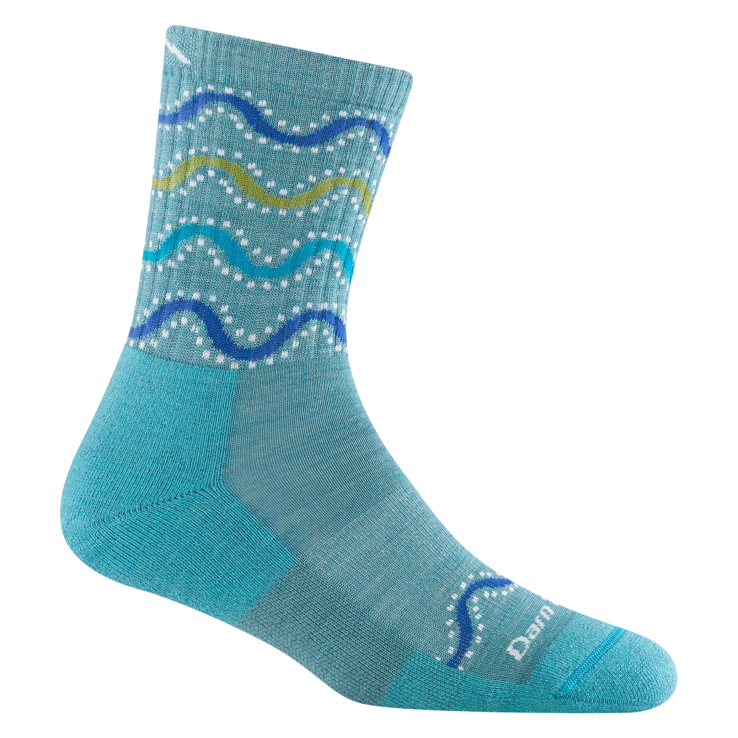 Darn Tough Men's Women's Wandering Stripe Micro Crew Lightweight With Cushion - Aqua