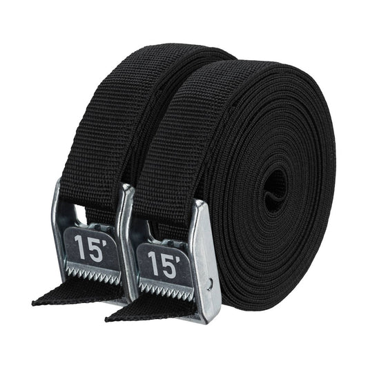 NRS 1" HD Tie-Down Straps - Black 15"