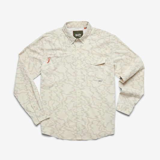 Howler Brothers Men's Matagorda Longsleeve - Ocean Motion: Off White