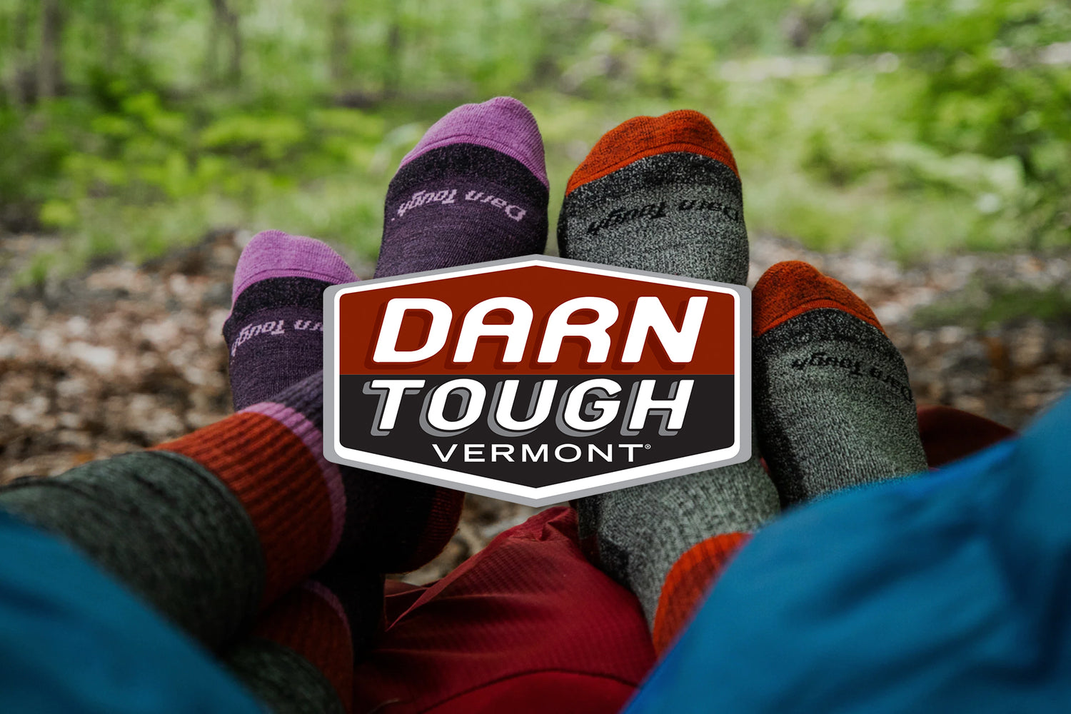 Darn Tough Vermont Logo on top of socks