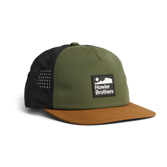 Howler Brothers Aperture Tech Strapback - Army / Brown / Black