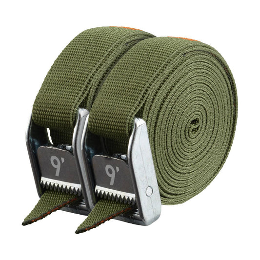 NRS 1" HD Tie-Down Straps - Green 9"