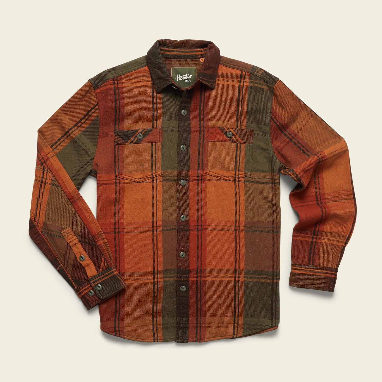 Howler Brothers Men's Rodanthe Flannel - Killian Plaid : Hot Horizon