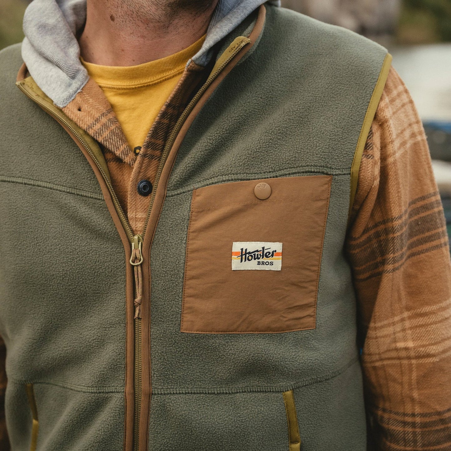 Howler Brothers Free Range Fleece Vest - Oregano