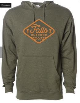 FOC Army Heather Hoodie Orange Script