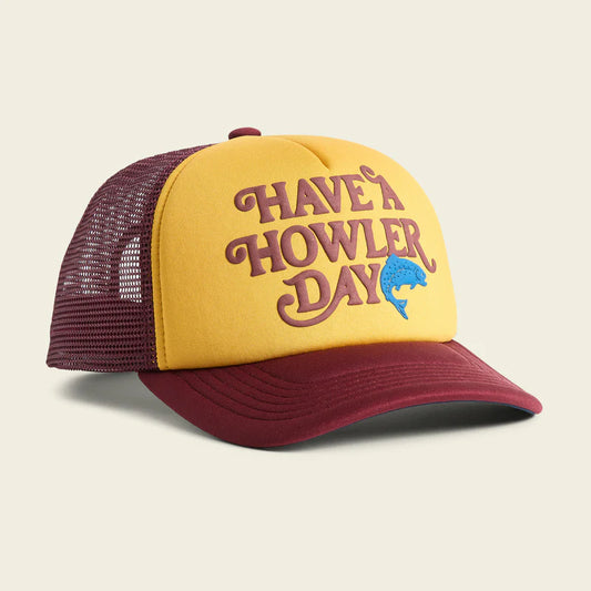 Howler Brothers Hats - Foam Dome - Have a Howler Day : Gold / Maroon
